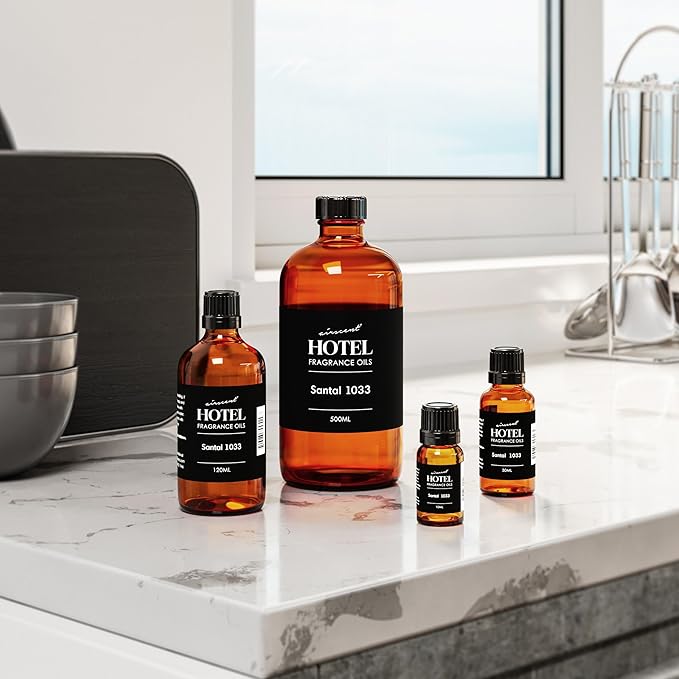 AirScent Santal Diffuser Oil No. 1033 - Santal-33-Inspired Perfume Dupe - Premium Fragrance Oil Blend for Ultrasonic and Waterless Diffusers and Crafting - 30 mL, 1 fl oz Glass Bottle with Dropper