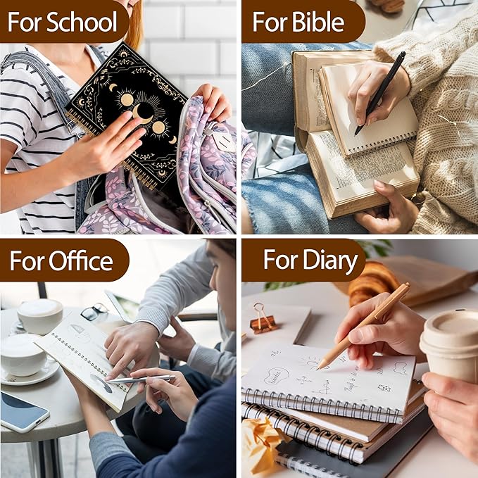 Black Witchy Moon Notebook Journal, Celestial Spiral Notebook, Moon Journal, Black and Gold MoonPhase Notebooks Gifts for Tarot Lovers Women Men, Witchy Gothic School Office Supplies, 6x8.2In