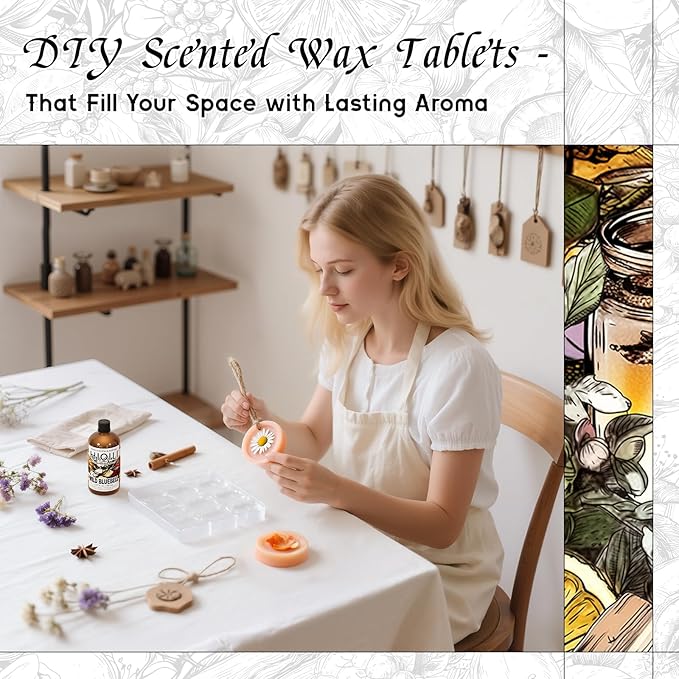 HIQILI Wild Bluebell Fragrance Oil for Candles, Soaps Making, Inspired by J-M.Lone Wild-Blubell, and More DIY Projects, Diffuser, Green Scents for Closets, Drawers - 5.07 Fl Oz