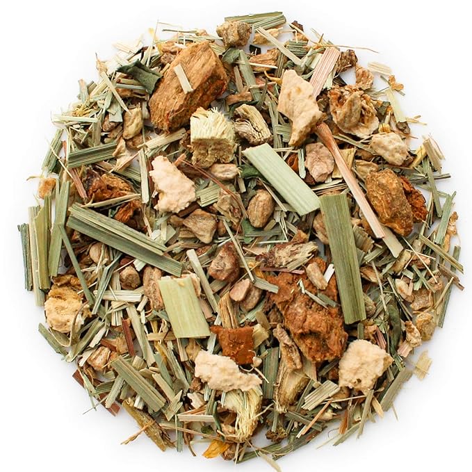 Teabloom Organic Herbal Tea, Ginger Lemongrass Sunrise Loose Leaf Tea, Sweet and Soothing, Fresh Whole Leaf Blend in Reusable Gift Canister, 2.82 oz/80 g Canister Makes 35-50 Cups