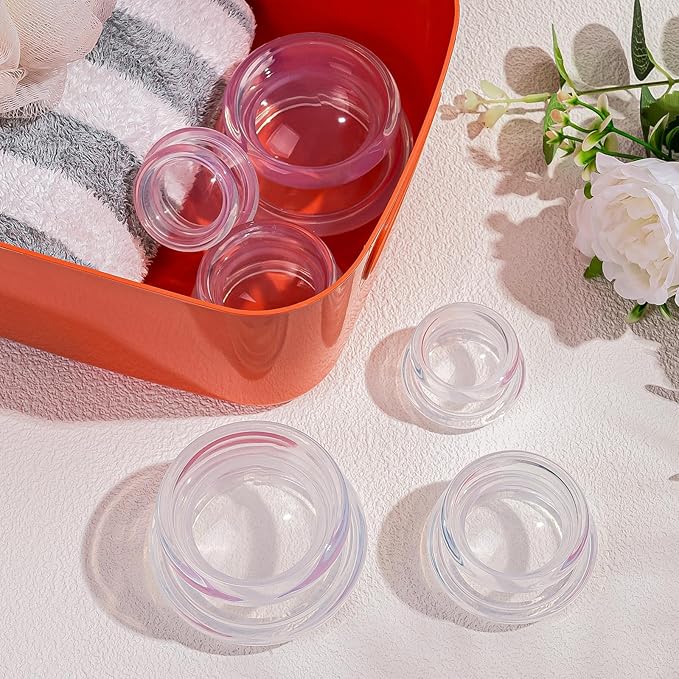 Eiito Cupping Therapy Sets -Silicone Cups Set Firm (6 Cups) Professional Massage Tool for Muscle Soreness Pain Relief Body Neck Knee, Deep Muscle Massager, Anti Cellulite Joint Pain (Clear)