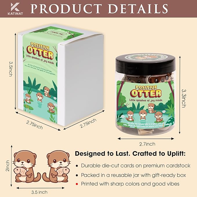 Positive Otter Gifts For Otter Lovers - Daily Affirmation Cards For Women Friend, Emotional Support Coworker Birthday Gift For Men, Mental Health Encouragement Inspirational Teen Girl Gifts