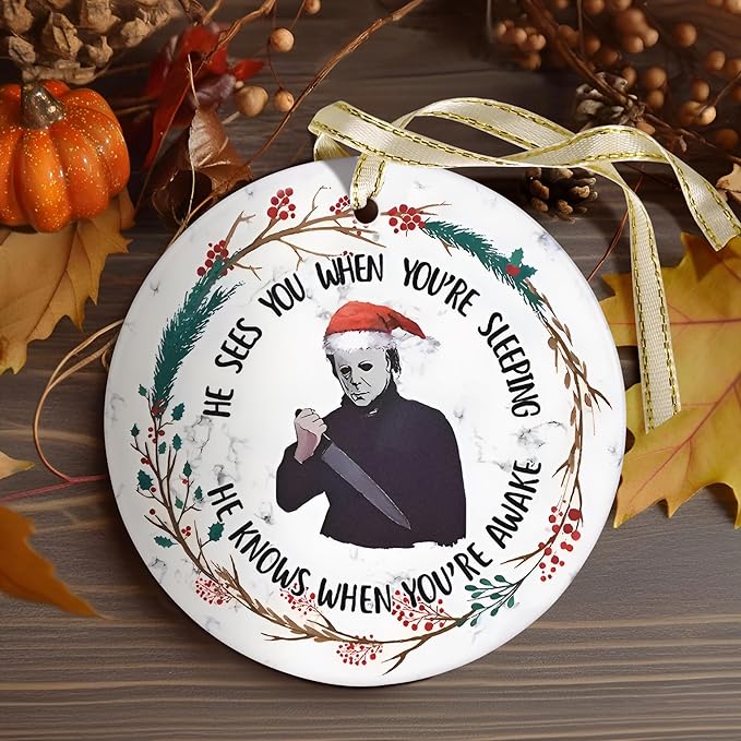 Christmas 2025 Ornaments, Christmas Ornament Gift, Holiday Keepsake, Stocking Stuffers, Gift Ideas - Scary Halloween