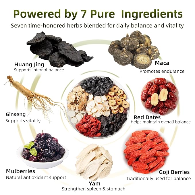 Kidney Tea Formula Ginseng Six Treasure Tea, Traditional Chinese Herbal, Natural Kidney Cleanse tea for Women & Men, 7 Precious Ingredients Formula (2Pack/60Bags)