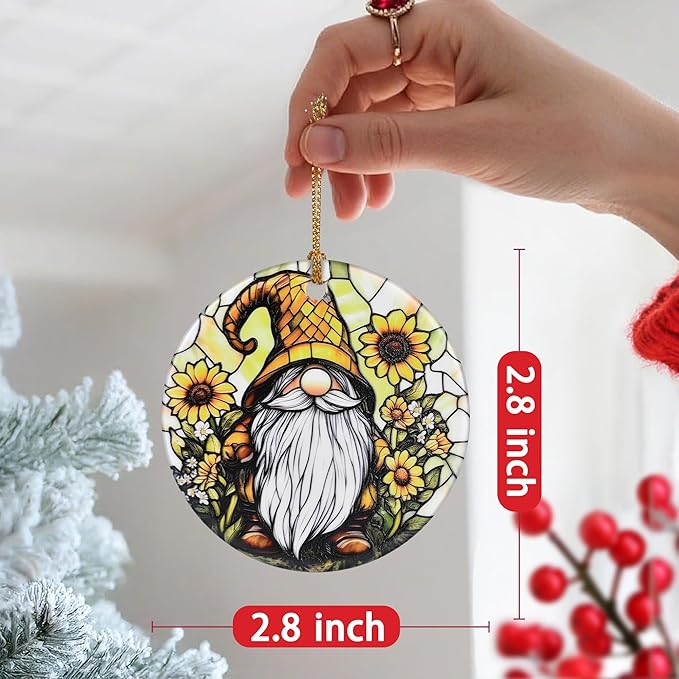 Christmas Ornament, Christmas Decoration, Ceramic-Style Gnome Ornament, Heirloom Keepsakes, Holiday Ornaments, Holiday Presents, Unique Xmas Gifts, Gift Exchange Ornaments, Gift Idea