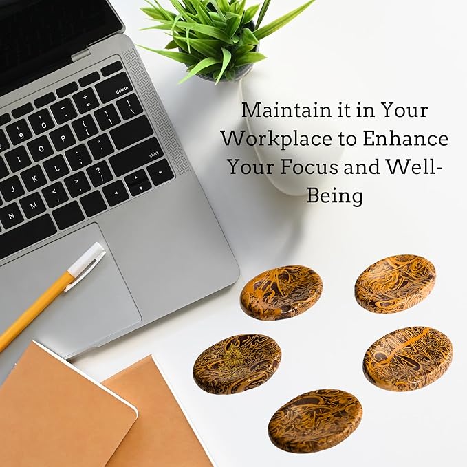 Mariam Jasper Worry Stones – Crystal Thumb Worry Stone for Anguish, Stress – Relaxing and Soothing Balance Stones for Meditation, Stress Relief – Healing Stones and Crystals for Men and Women