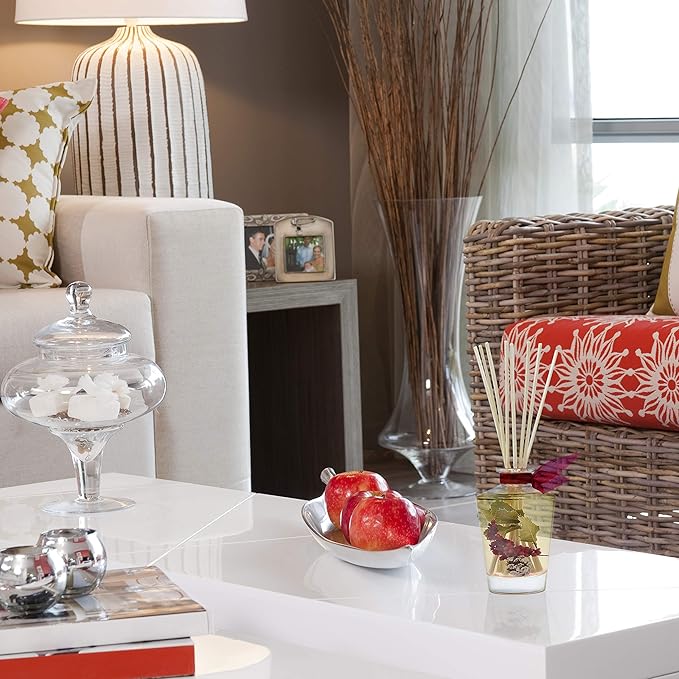 LOVSPA Reed Diffuser Set, Holiday Red Currant & Woods Scented Oil Diffuser with Sticks, Home Fragrance Accessories for Bathroom Shelf Decor, Aroma Diffusers for Home or Office Desk, USA Made