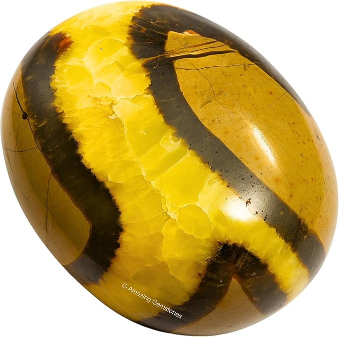 Amazing Gemstone Septarian Crystals and Healing Stones - Large Palm Stone Crystals Piedra - Crystal for Good Luck, Balanced Positive Energy, Meditation - Unique Stocking Stuffers, Gifts for Women, Men