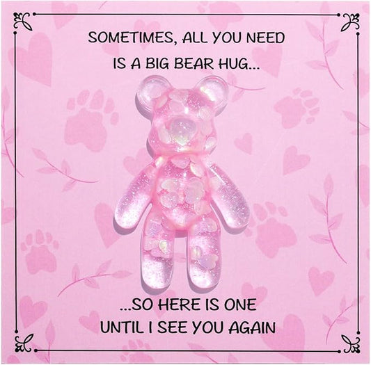 Pocket Bear Hug, Anxiety Relief Gifts for Women Men, Mental Health Positivity Gifts, Thinking of You Gift, Emotional Support Gift, Comforting Present for Son Daughter Back to School, Pink