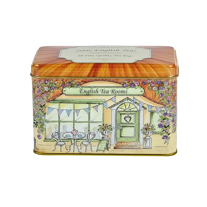New English Teas Vintage Tea Rooms Tea Tin with 40 English Afternoon Teabags