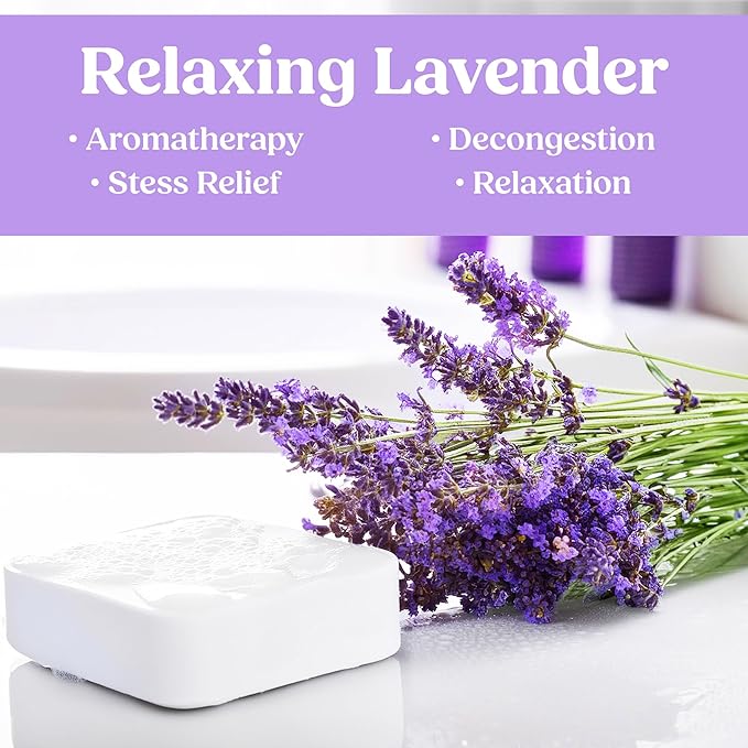 Lavender Shower Steamers Aromatherapy for Women- USA Made - Shower Bombs Aromatherapy for Women, Vapor Shower Tablets, Menthol Shower Scent Steamers Cold and Flu, Organic Shower Steamer