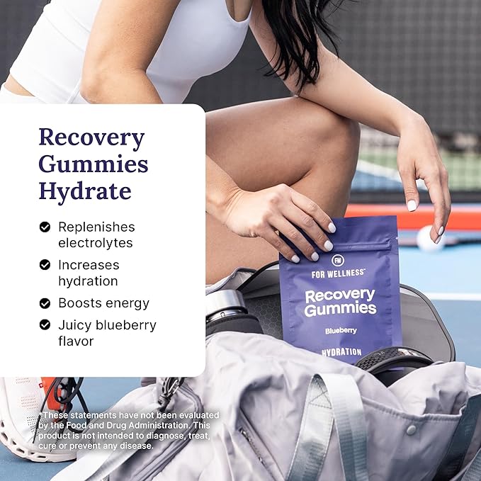 For Wellness Recovery Gummies Variety Pack | Restore, Hydrate & Focus | Gummy Supplements for Post-Workout Recovery, Hydration, Vision & Focus | Vegan, Non-GMO | 3 Pack