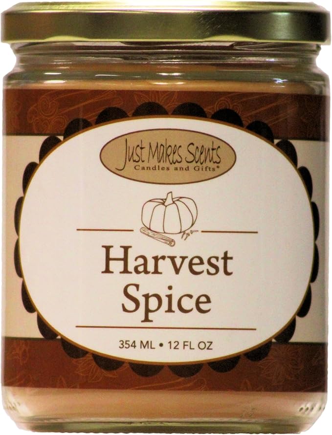 Harvest Spice Scented Candles | Amazing Fall Fragrance by Just Makes Scents (12 oz)