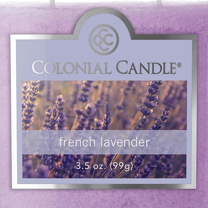 Colonial Candle French Lavender Scented Jar Candle, 2 Wick, 3.5 oz, Mottled Wax Candle