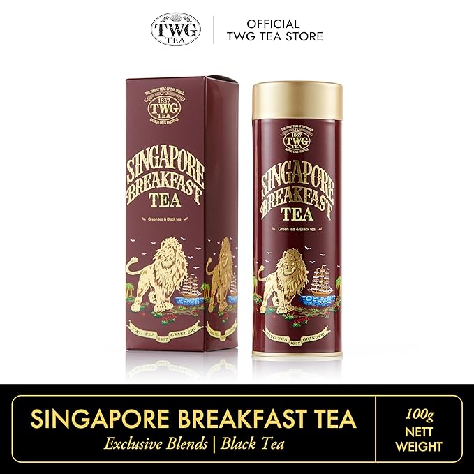 TWG Tea | Singapore Breakfast Tea | Black Tea & Green Tea | Vanilla & Spices | Haute Couture Tin, 100g | Gift Set