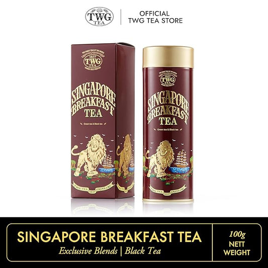 TWG Tea | Singapore Breakfast Tea | Black Tea & Green Tea | Vanilla & Spices | Haute Couture Tin, 100g | Gift Set