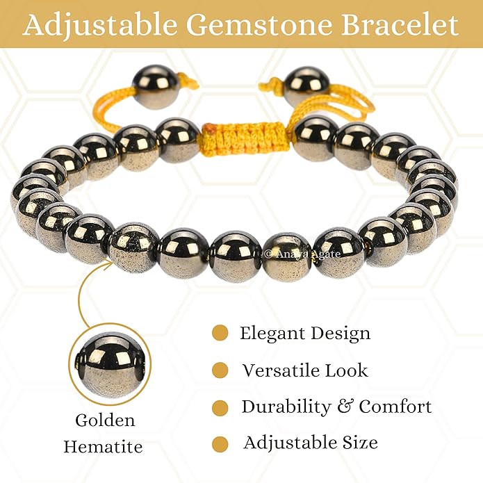 Energy Protection Crystal Handmade Adjustable Bead Bracelet Perfect for Men, Women’s Gift - Gemstone Healing Stretch Bracelet Pulsera Para Hombre Mujer Stocking Stuffer