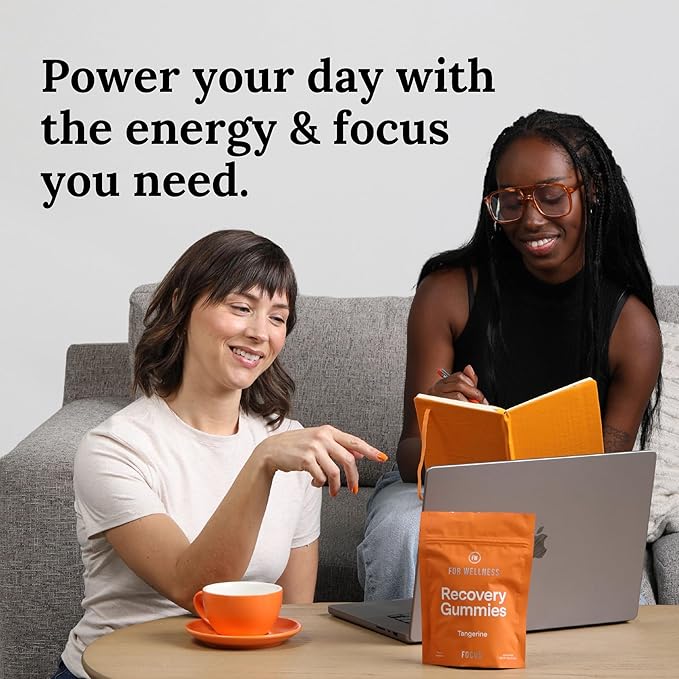 For Wellness Recovery Gummies | Tangerine Eye & Brain Support Supplements with Lutemax 2020®, Lutein, Zeaxanthin, Vitamin A & Cordyceps for Vision, Memory & Stress Support | Vegan, Non-GMO, 90 Count