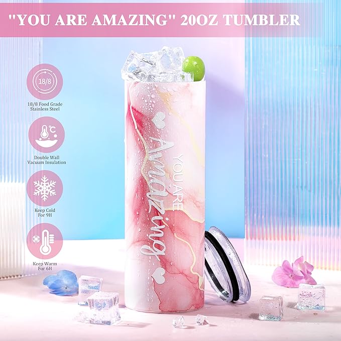 Gifts for Women,Birthday Gifts for Women Friendship,Spa Gifts Basket with Wine Tumbler,Gift Set for Women,Self Care Gift Idea for Mom,Her,Female Friend,Sister,Wife,Unique Gifts for Women