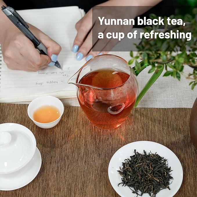 iTeaworld Jasmine Black Tea Loose Leaf, Yunnan High Mountain Black Tea, Scented with Fresh Jasmine Flowers, Rich Floral Aroma, Pure Leaves Without Sugar, No Additive, 1 Bag, 3.52oz