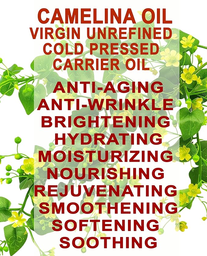 Botanical Beauty CAMELINA OIL 100% Pure Natural VIRGIN UNREFINED Cold-Pressed Carrier Oil 1 Fl oz 30 ml for Face, Skin, Body, Hair, Lip, Nails. Rich in Vitamin E, Omega 3