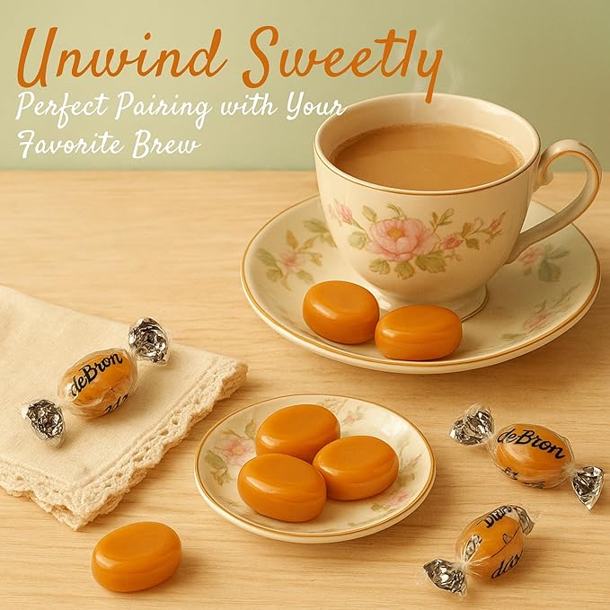 Andy Anand Chocolatier Sugar Free Butter Toffee Hard Candy With Cream Made in Europe Gluten Free, Mouthwatering Experience With Diabetic-friendly, Stevia Sweetened Candy (40 Pcs, 7 Oz)