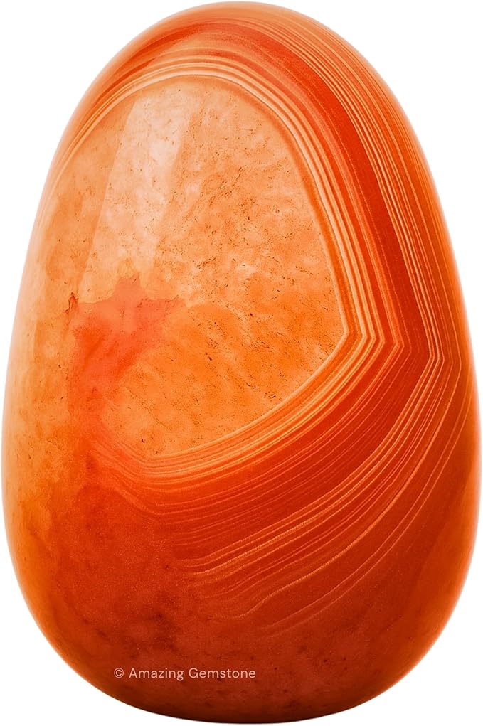 Amazing Gemstone Carnelian Crystals and Healing Stones Tumbled - 1 oz Carnelian Stone Gem Stones, Natural Healing Stones for Energy Balance, Stress Relief - Premium Polished Gems Rocks for Meditation