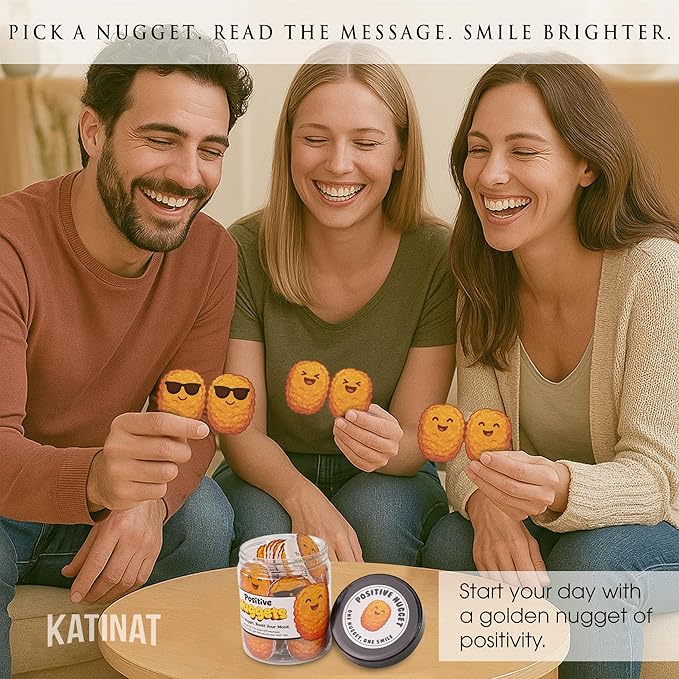 Emotional Supports Chicken Nuggets Jar, 60 Positive Affirmation Cards, Positive Chicken Nugget Jar, Cute Stuff for Teen Girls, Back to School Gift for Teens, Teens Home Room Decor