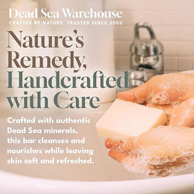 Dead Sea Warehouse - Dead Sea Salt Soap Bar - Original Face & Body Bar - Hydrating Mineral Soap for All Skin Types, Fragrance-Free – 4 Pack