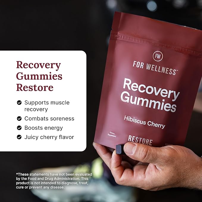For Wellness Recovery Gummies Variety Pack | Restore, Hydrate & Focus | Gummy Supplements for Post-Workout Recovery, Hydration, Vision & Focus | Vegan, Non-GMO | 3 Pack