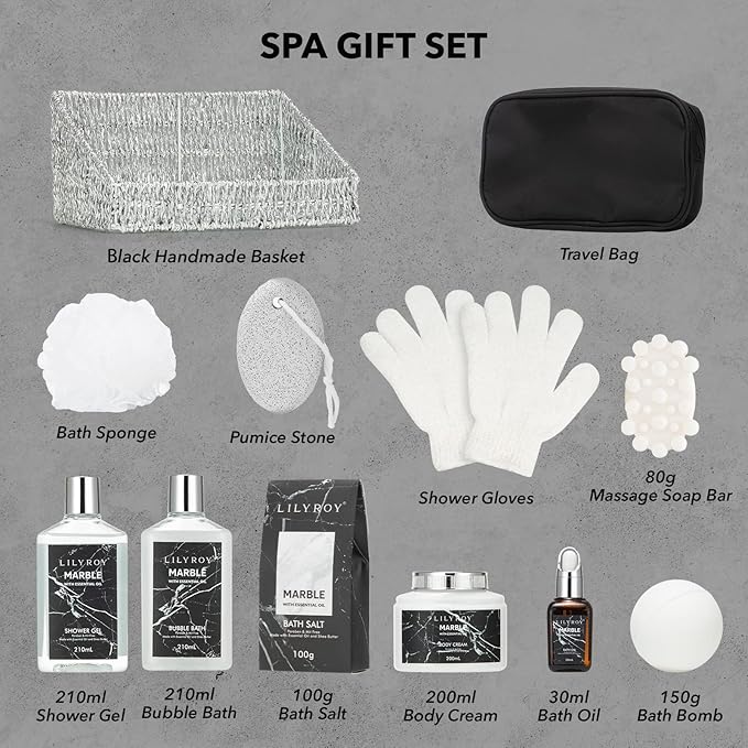 Fathers Day Gifts for Men Dad - 12-Piece Ultimate Bath & Body Gift Set for Women, Spa Gift Basket, Spa Collection with Bath Bomb | Mother's Day, Christmas, Birthday Gifts, All Occasion Holiday Present