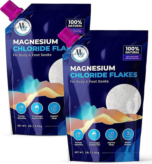 Dead Sea Magnesium Flakes Bath Salts | Premium Magnesium Supplement Bath Salts (10 Pound)