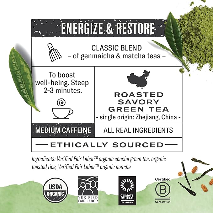 Numi Organic Green Tea Variety Pack, 18 Count Box (Pack of 3), 52 Tea Bags Total