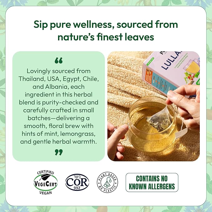 Chamomile Tea with Hibiscus, Peppermint, Spearmint, Rosehip, Valerian Root, Lemongrass, Cornflowers – Kosher, Vegan, No Caffeine – Calming Mint-Citrus Evening Herbal Drink for Relaxation (25 Tea Bags)