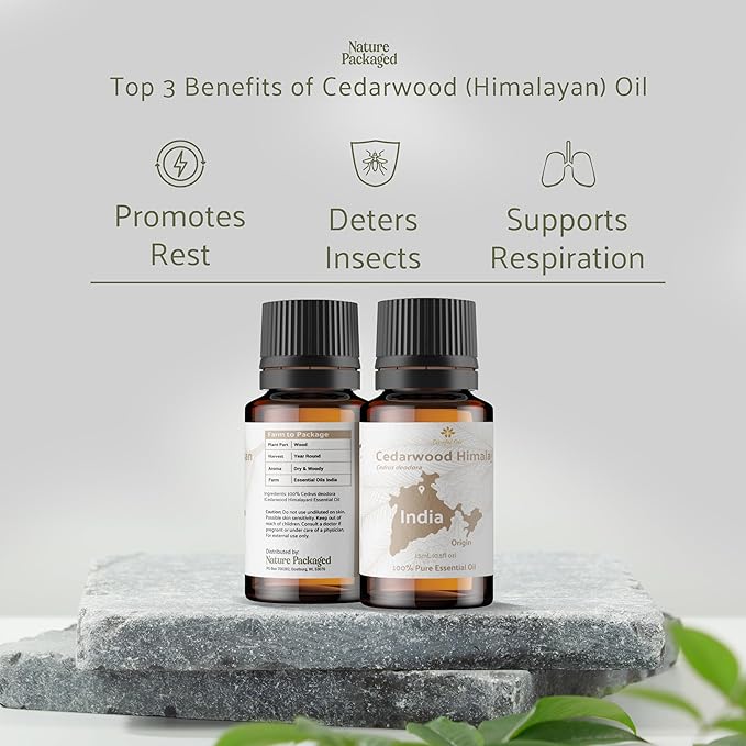 Cedarwood Essential Oil (Himalayan) - Direct from Hindustan Mint & Agro in India - Essential Oil for Diffusers and Aromatherapy | Pure Therapeutic Grade (15ml)
