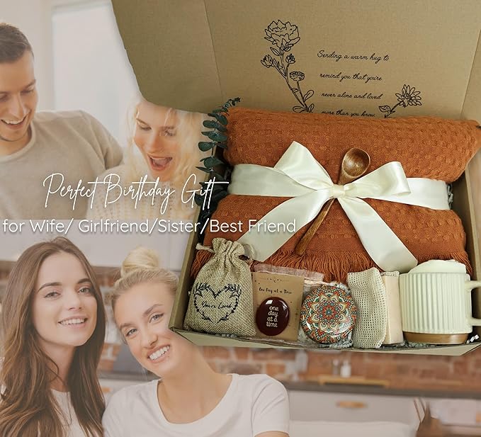 Get Well Soon Gift Baskets for Women - Caramel Color Scheme Self Care - After Surgery, Sympathy Gifts for Loss of Loved One, Thinking of You/Grief/Bereavement/Miscarriage Gifts for Women(Caramel)