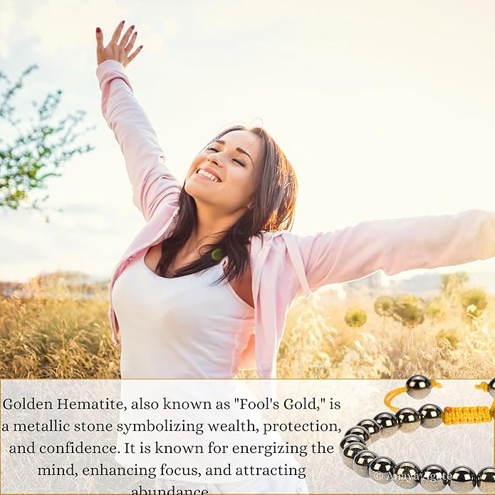 Energy Protection Crystal Handmade Adjustable Bead Bracelet Perfect for Men, Women’s Gift - Gemstone Healing Stretch Bracelet Pulsera Para Hombre Mujer Stocking Stuffer