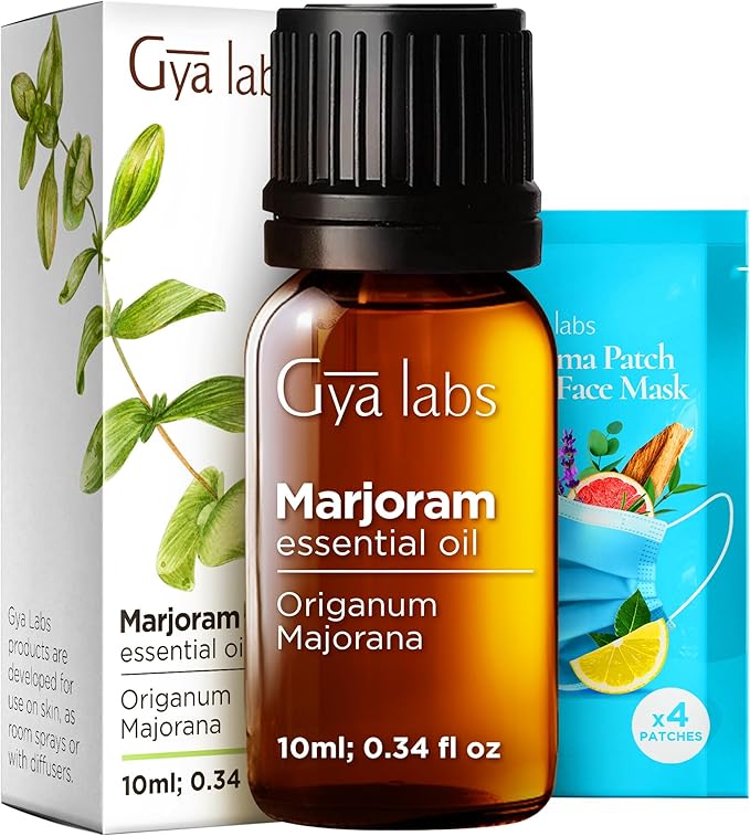 Gya Labs Marjoram Essential Oil - 0.34 Fl Oz - for Hair, Skin, Diffuser, Aromatherapy & DIY Candle Making Scent