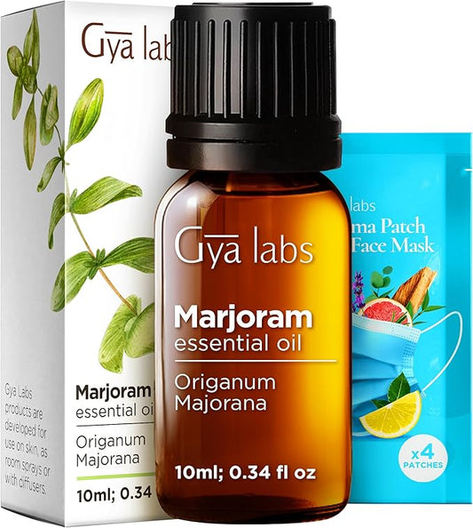 Gya Labs Marjoram Essential Oil - 0.34 Fl Oz - for Hair, Skin, Diffuser, Aromatherapy & DIY Candle Making Scent