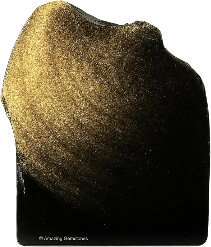 Amazing Gemstone Golden Sheen Obsidian Raw Crystals and Healing Stones, Natural Rocks for Tumbling - DIY Raw Stones and Crystals, 2 Pieces