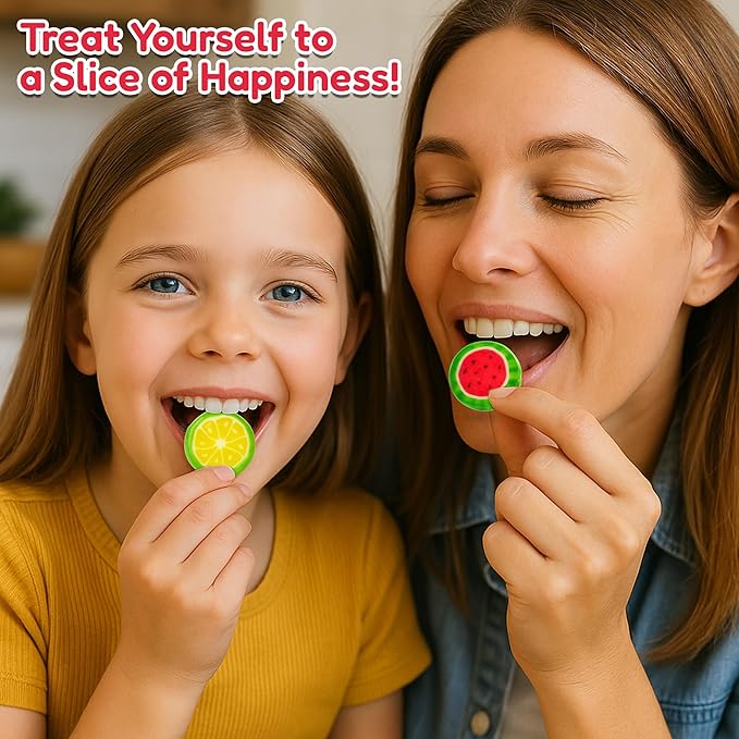 Fruit Slices Candy - Hard Candy Bulk 1 lb Bag of Individually Wrapped Small Candy Fruit Slices (approx. 118 pcs) Hard Candies Assortment - Great for Candy Buffet - Office Candy - Treat Bags