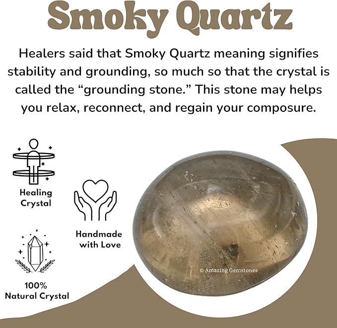 Amazing Gemstone Smoky Quartz Crystals and Healing Stones Tumbled - 1000+ Carats Smoky Quartz Stone, Natural Healing Stones for Energy Balance, Stress Relief - Polished Gems Rocks