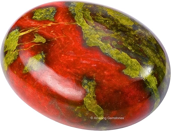 Amazing Gemstone Dragon Bloodstone Crystals and Healing Stones - Large Palm Stone Crystals Piedra - Crystal for Good Luck, Positive Energy, Meditation - Unique Stocking Stuffers and Birthday Gifts