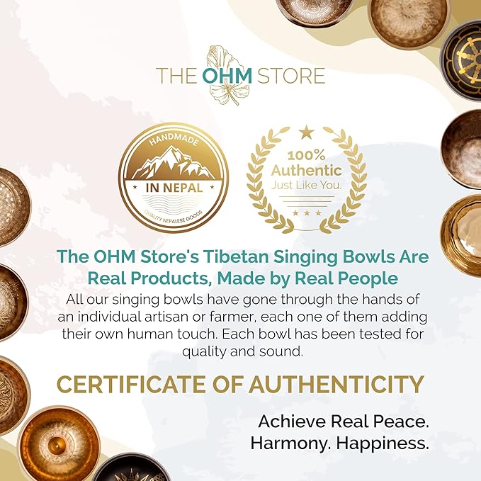 Ohm Store Tibetan Singing Bowl Set — Meditation Sound Bowl Handcrafted (6″)