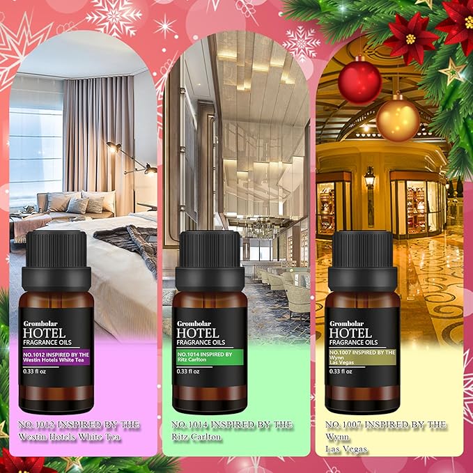 Essential Oils Set-Hotel Collection Diffuser Oil Gift Set,Premium Essential Oil for Diffusers, Home Care, Fragrance, Humidifiers (Advent Calendar-Hotel Fragrance Gift Box Set)
