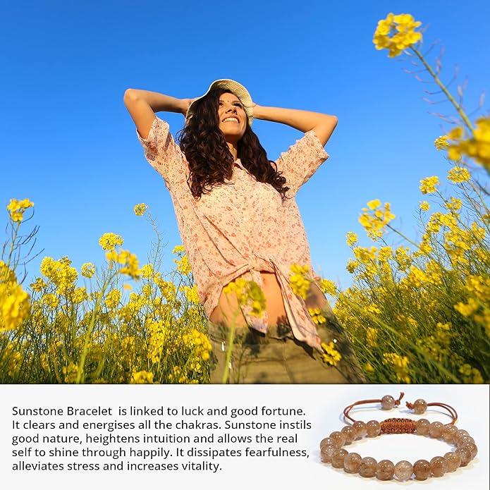 Energy Protection Crystal Handmade Adjustable Bead Bracelet Perfect for Men, Women’s Gift - Gemstone Healing Stretch Bracelet Pulsera Para Hombre Mujer Stocking Stuffer