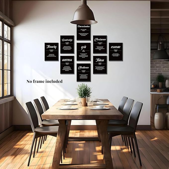 9 Pieces Motivational Wall Decor Poster Prints for Classroom - Unframed Inspirational Sayings Wall Art, Daily Positive Affirmations for Office Classroom Bedroom Dorm or Teen Room Decor 8x10 inch