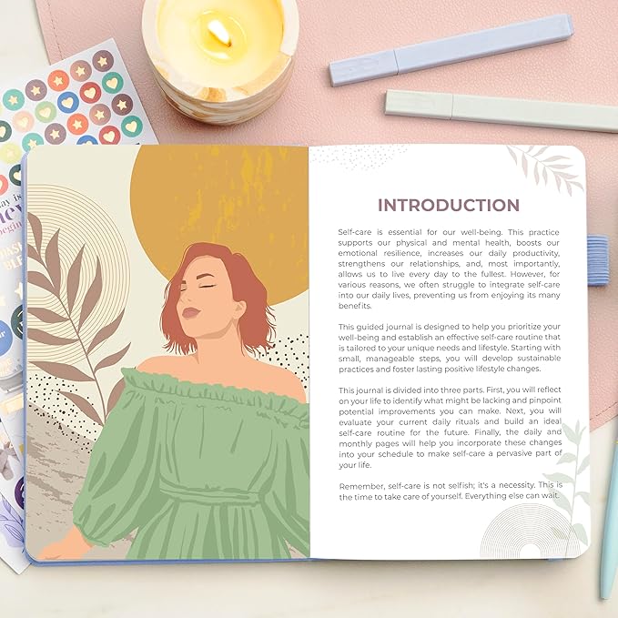 Clever Fox Self-Care Journal Premium – Daily Gratitude & Mental Health Notebook for Women – Reflection & Personal Development Journal (Periwinkle)