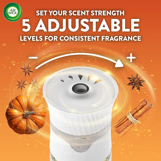 Air Wick Plug in Scented Oil Refill, 5 ct, Pumpkin Spice, Air Freshener, Essential Oils, Fall Scent, Fall Decor
