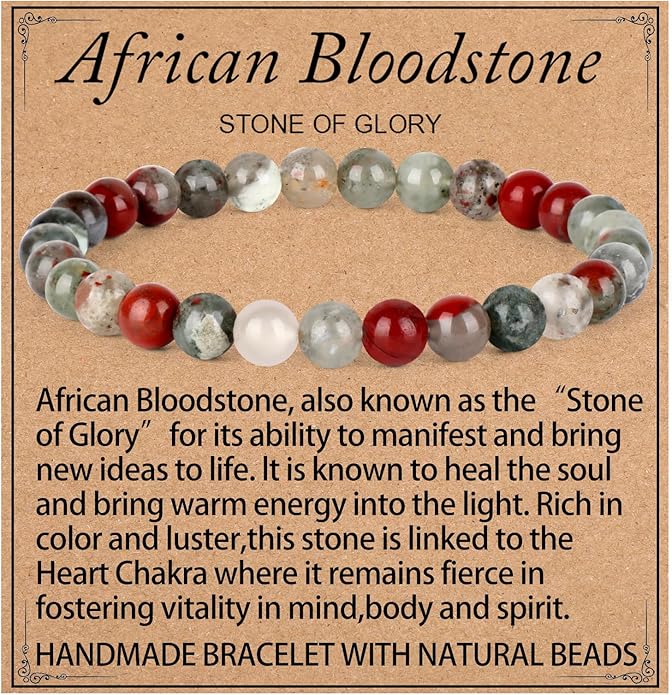 LPBeads Handmade Natural Gemstone Stretch Elastic Bracelet Healing Crystal Round Stone Beads Jewelry Gifts for Women Men